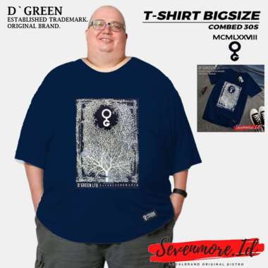 D`GREEN Kaos Jumbo Original Pria Wanita Motif AKAR Size XXL 3XL bahan Cotton combed 30s Navy XXL