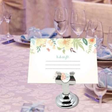 Stand Card Holder /Table Number Menu /Tiang Nomor Stainless Stell 304 H. 4cm