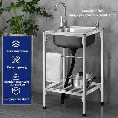 Stainless Steel 7540 meja cuci piring SUS 304 Bak Kitchen sink Modern Kitchen Sink rak kompor dan wa