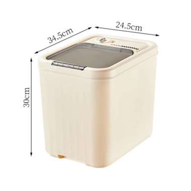 Tempat Penyimpanan Beras Anti Kutu dan Serangga Rice Bucket/15kg cream