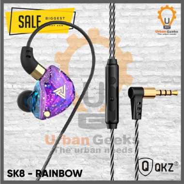 QKZ SK8 with Mic In Ear Earphone Bass Subwoofer Music Headset Rainbow