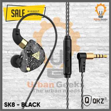 QKZ SK8 with Mic In Ear Earphone Bass Subwoofer Music Headset Black