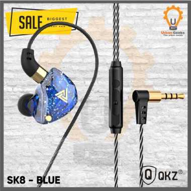 QKZ SK8 with Mic In Ear Earphone Bass Subwoofer Music Headset Blue