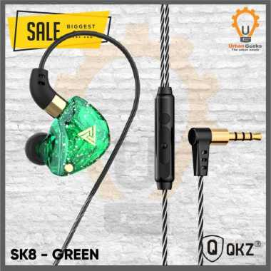 QKZ SK8 with Mic In Ear Earphone Bass Subwoofer Music Headset Green
