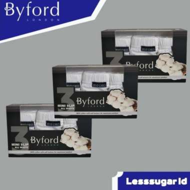 BYFORD Celana Dalam Pria Putih Isi 3 Pcs Bahan Katun XL