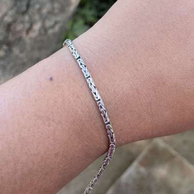 Gelang Bracelet Perak Silver Bali Rantai Chain Minimalis Kecil Asli 925 Anak Wanita Pria Elegan Cust