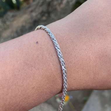 Gelang Bracelet Perak Silver Bali Rantai Chain Minimalis Kecil Asli 925 Anak Wanita Pria Elegan Cust