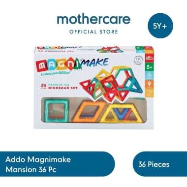 Addo Magnimake Magnetic Tile - Mainan Edukasi Balok Susun Magnet Dino 36pcs