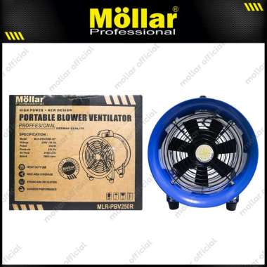 MOLLAR PBV250R-10" Portable Blower Ventilator Mesin Kipas Angin Exhaust Udara blue