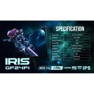 MONITOR CUBE GAMING IRIS 24" GF24FI FHD IPS 165HZ 1MS HDMI