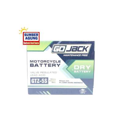 Gojack Aki Kering GTZ5S GTZ-5S Motorcycle Battery 12V 5Amperehour 10Jam Aki Sepeda Motor Valve Regul