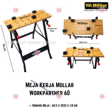 MEJA KERJA LIPAT TUKANG PORTABLE WORKBENCH WORKPARTNER 60 MOLLAR