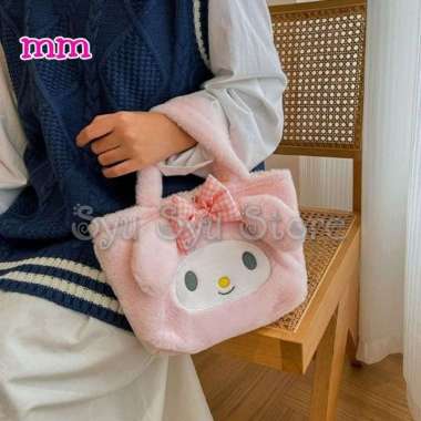 Tote Bag Tas Tenteng Bulu Kuromi My Melody Cinnamoroll My Melody