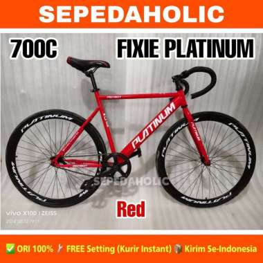 Sepeda Fixie PLATINUM 700C Balap Torpedo Red