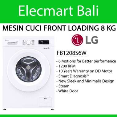 Mesin Cuci Front Loading 8 Kg LG FB1208S6W
