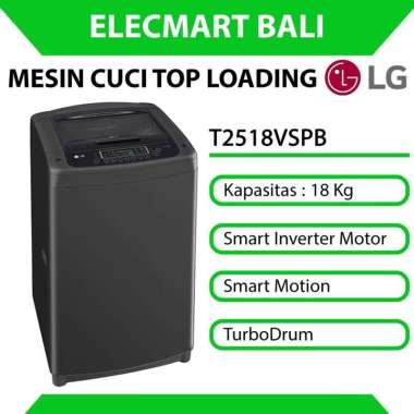 Mesin Cuci Top Loading 18 Kg LG Smart Inverter T2518VSPB