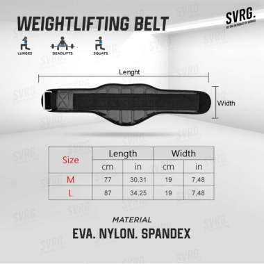 Svarga Weight Lifting Belt | Sabuk Gym & Fitness | Waist Support Belt M