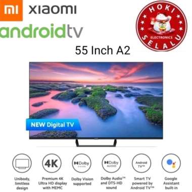 Xiaomi Mi TV Smart Android 55 Inch A2 55A2 4K UHD HDR 10 Digital Dolby DTS Metallic Frame Less LED