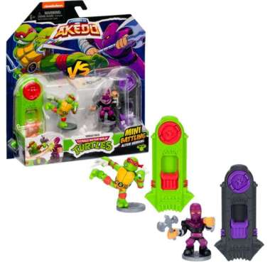 Mainan Akedo TMNT Mini Battling Action Warriors S3 Versus Pack Raph vs Soldier