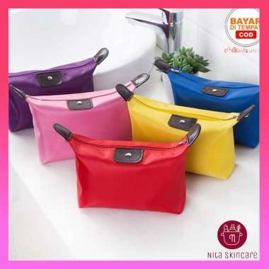 Tas Kosmetik Polos Mini Pouch Tas Makeup Pouch Kosmetik Tas Wanita Murah Random