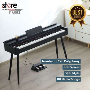PIANO DIGITAL FORT BATAVIA PLUS ( INCLUDE A STAND DAN 3 PEDAL ) hitam