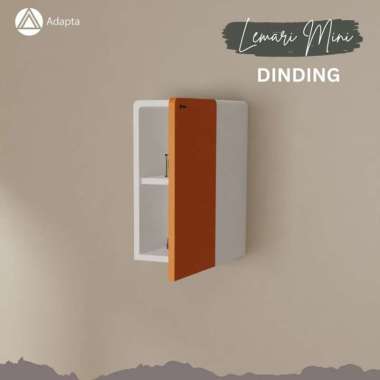 Lemari MINI rak Tempel dinding - Lemari Mini Kotak Penyimpanan Dinding Putih Orange Hitam Pack Kayu,