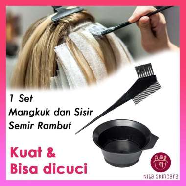 Free Sarung Tangan Mangkuk Sisir Cat Rambut Semir Rambut Sikat Pewarna Rambut Mangkok Semir Hair Col