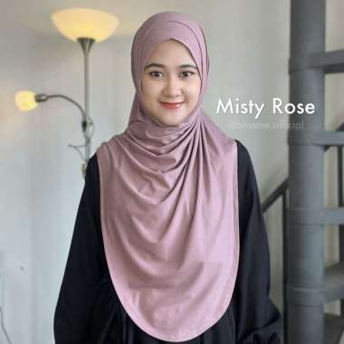 Blissme - Shireen Bergo Instan Syar'i - Hijab Kaos Rayon Premium Pad Soft Antem Misty Rose