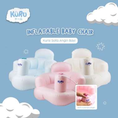 KURU BC01 Inflatable Baby Chair | Kursi Sofa Angin Bayi Tiup Pompa Biru