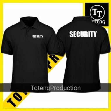 baju POLO KAOS kerah seragam TULISAN SECURITY keamanan pria wanita XXL