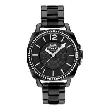 Jam Tangan Wanita Coach Boyfriend 14503984 Ladies Black Dial Black Stainless Steel Strap
