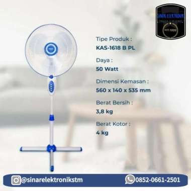 Kipas Angin MIYAKO KAS-1618BPL 2 in 1 Stand & Desk Fan KAS-1618BPL