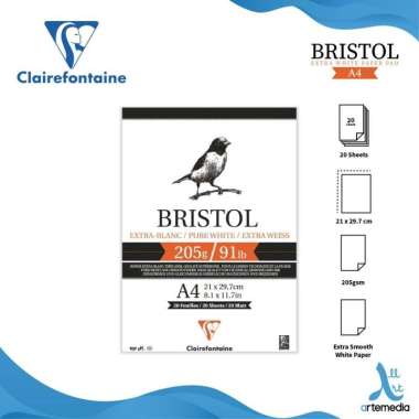 Kertas Gambar Clairefontaine Bristol A4 Extra White Paper Pad