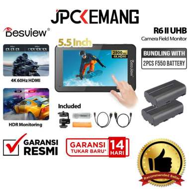 JPC KEMANG Desview R6II UHB 5.5" Inch HDMI Touchscreen External Camera Field Monitor Desview R6 II G