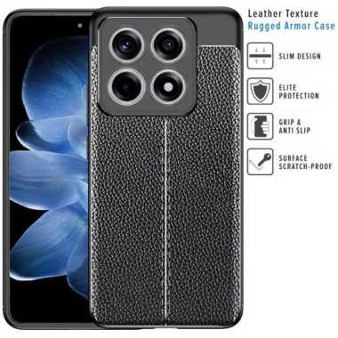 Armor Texture TPU Case Xiaomi 14T - casing texture armor soft Hitam