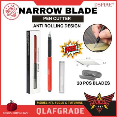 Anti Rolling Pen Cutter SET Narrow Blade AT-DK02 Dspiae - Hobby Knife aluminium alloy handle kecil