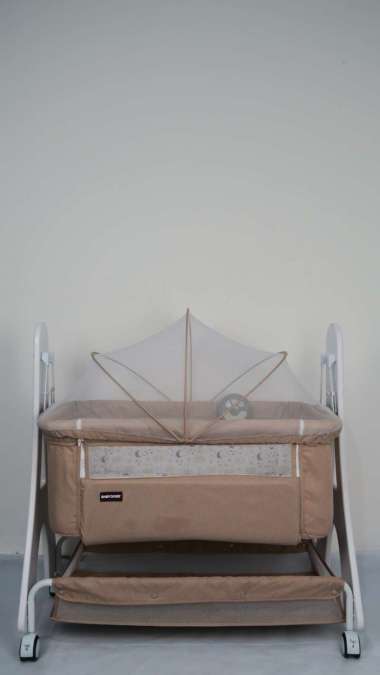 Babydoes Box CH1634 Le Pariz Side Bed & Rocking Mode | Tempat Tidur Ranjang Bayi KHAKI