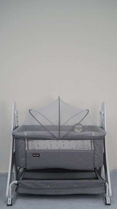 Babydoes Box CH1634 Le Pariz Side Bed & Rocking Mode | Tempat Tidur Ranjang Bayi GREY