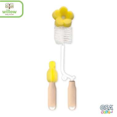 Sikat Cuci Botol - Gea Baby Eazy Mix Foam Bristle Brush Orange