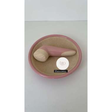Cobek Uleg Keramik Kecil Pink
