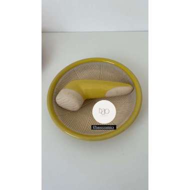 Cobek Uleg Keramik Kecil Kuning