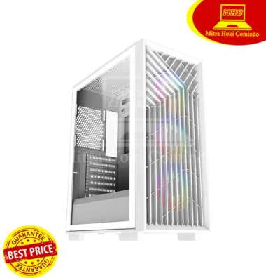 CASING PC VURRION CASING KOMPUTER GAMING VURRION RAVKA WHITE 3 FAN RGB PC CASE