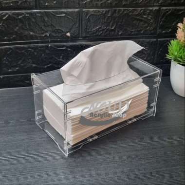 Kotak Tisu Akrilik / Tempat Tissue Acrylic Bening Panjang