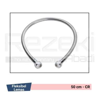 Selang Fleksibel Stainless Lemas - Hose Flexible Lentur Closet dan Wastafel 50cm-Silver
