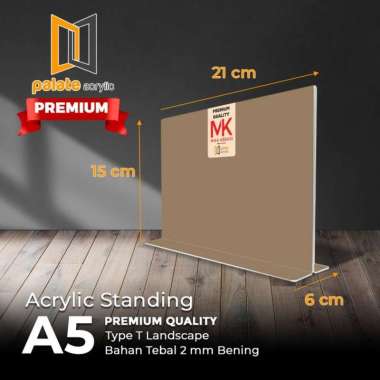 AKRILIK TENT HOLDER A5 T LANDSCAPE - 2MM PREMIUM