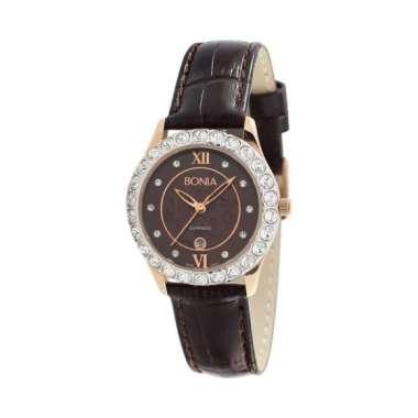 Jam Tangan Bonia Wanita 100% Original Brown Leather B10011-2549S