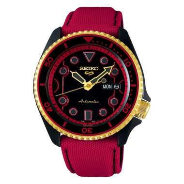 Seiko 5 Sports Street Fighter SRPF20K1 Ken Rush N Blaze Red Nylon-Leather Strp LIMITED EDITION