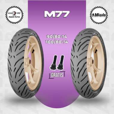 Paket Ban Motor Matic MIZZLE M77 90/80 - 100/80 Ring 14 Tubeless