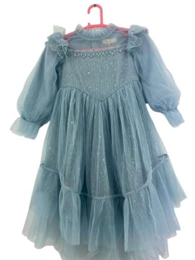 Party Dress Light Blue Renda/Dress Anak Perempuan