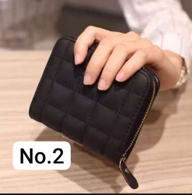 dhio - Dompet Wanita Lipat Mini Rumbai Simpel dompet wanita resleting warna hitam no 2